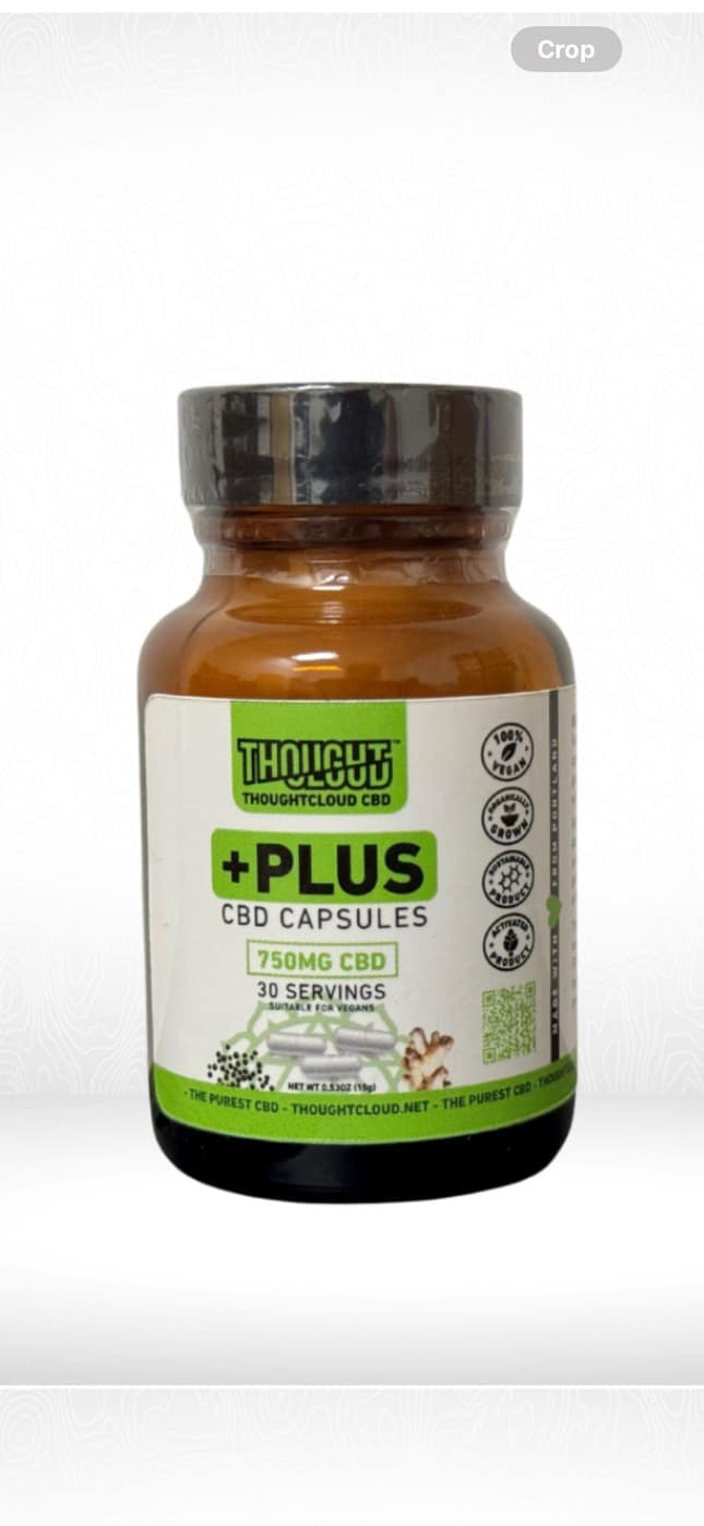 ThoughtCloud +PLUS CBD Capsules. (30ct. 750mg)